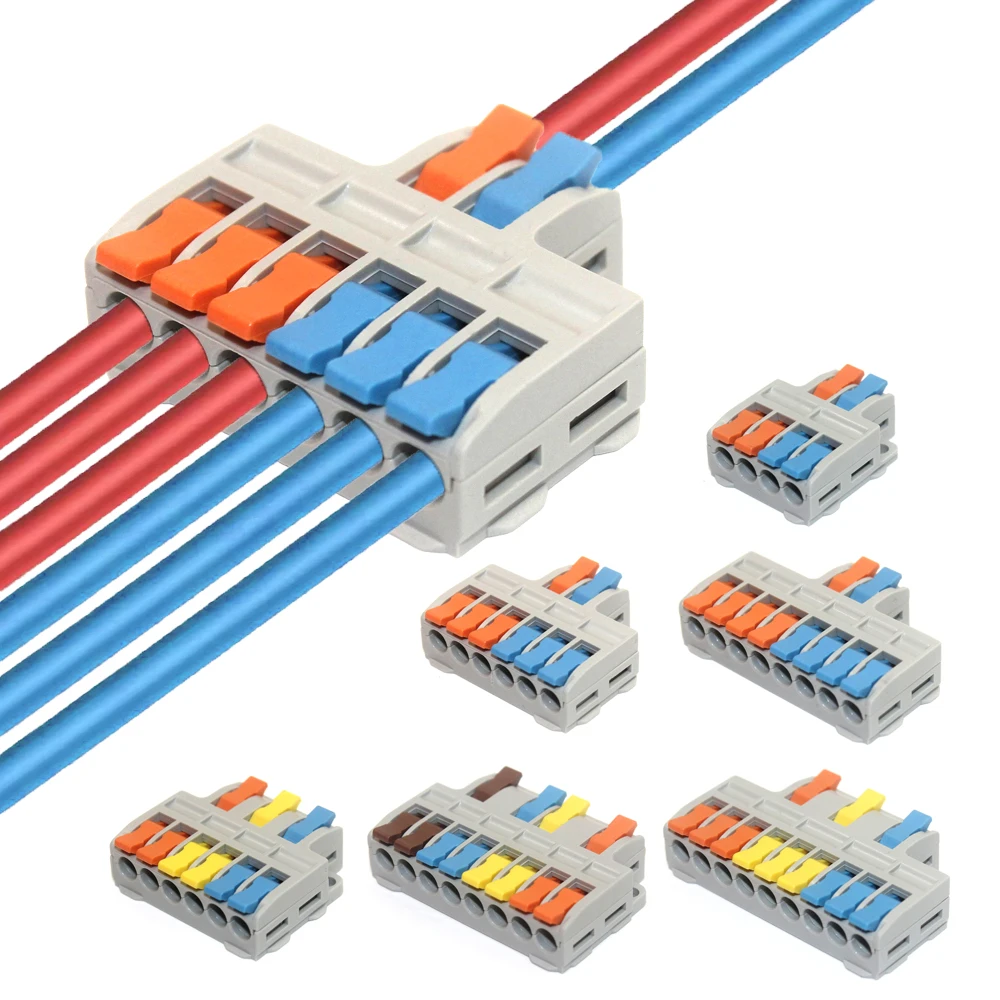 5/10 Stück Schnellverbinder, universeller kompakter Verkabelungs-Spleißverbinder, elektrischer Push-In-Beleuchtungsklemmenblock-Anschluss