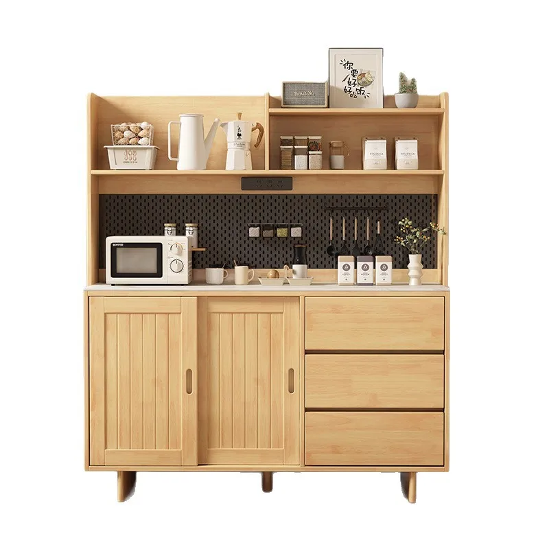 

Nordic, all solid wood, side cabinet, modern, simple, living room, against the wall, storage