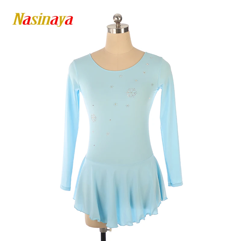 Made-To-Order Blue Figure Skating Suit, Women'S Figure Skating Costume, Long-Sleeved Skating Skirt Competition Suit