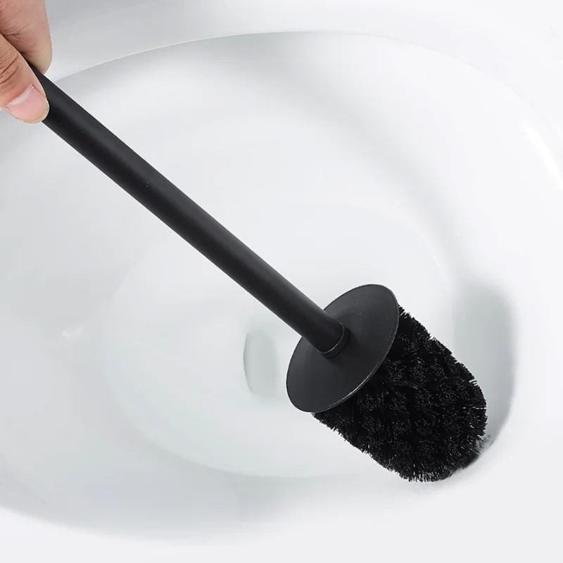 Bathroom Toilet Brush Holder Set Vertical Toilet Brush Stainless Steel Black Square Cleaning Tools Bathroom Cleaning Accessories