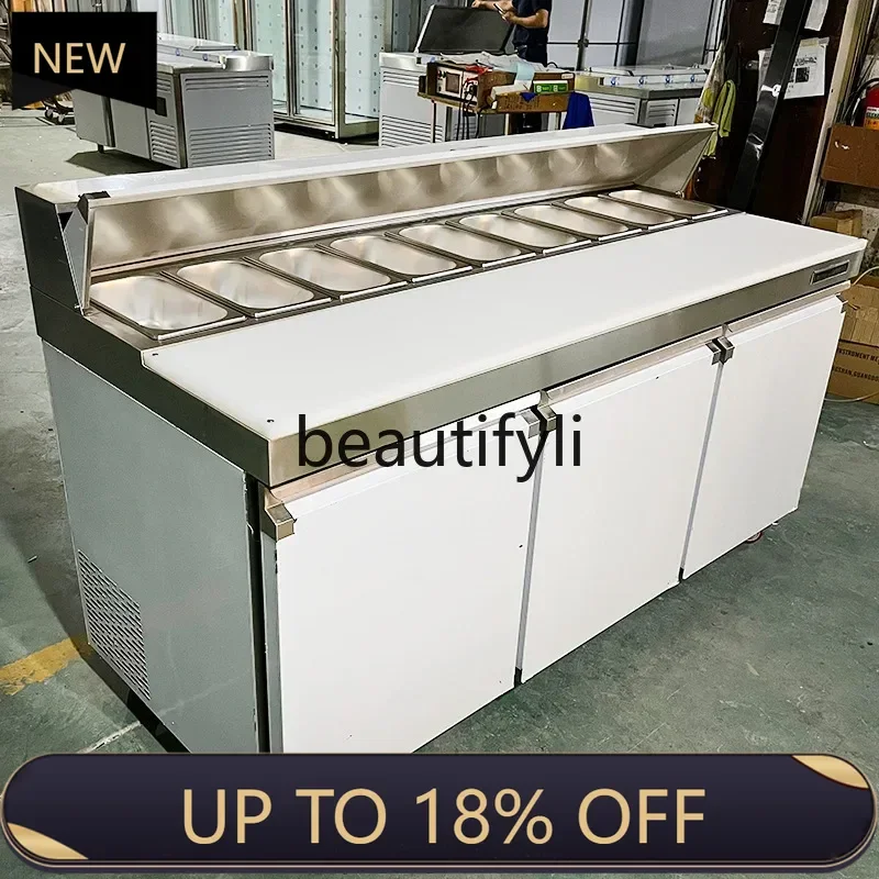 

Z189 Stainless Steel Refrigerated Noodle Vegetable Fruit Salad Cabinet Frost-Free Commercial Equipment