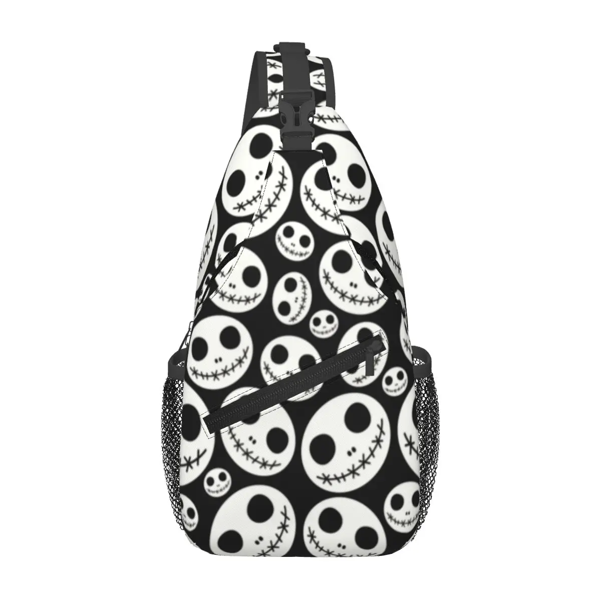 Custom Halloween Skeleton Jack Skellington Shoulder Backpack Shoulder Chest Bags The Nightmare Before Christmas Sling Bag