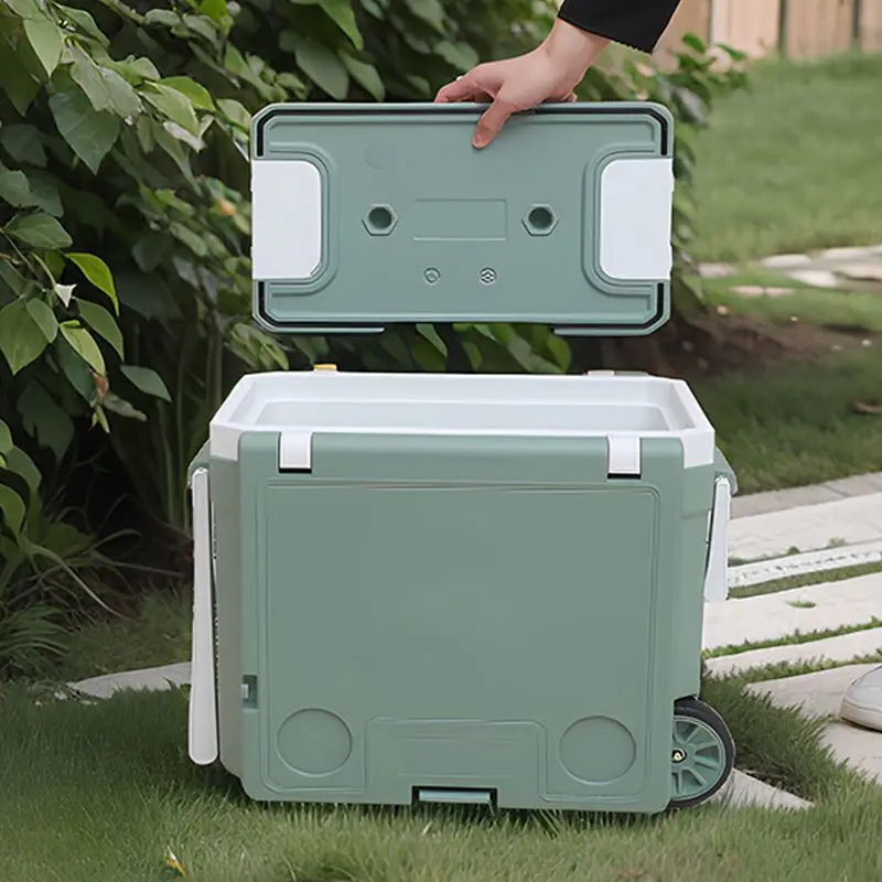32 Pull-Handle Insulated Cooler Ice Bucket Foldable Portable Outdoor Camping Refrigerator Food Preservation PU Refrigerator
