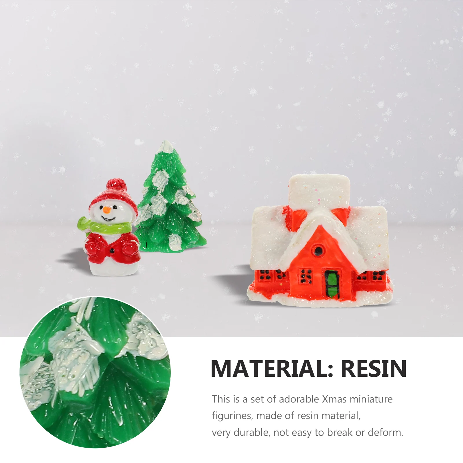 

1Set Christmas Decor Small Resin Statues Festive Mini Figurines for Table Centerpiece Bonsai Xmas Tree Decoration Collection