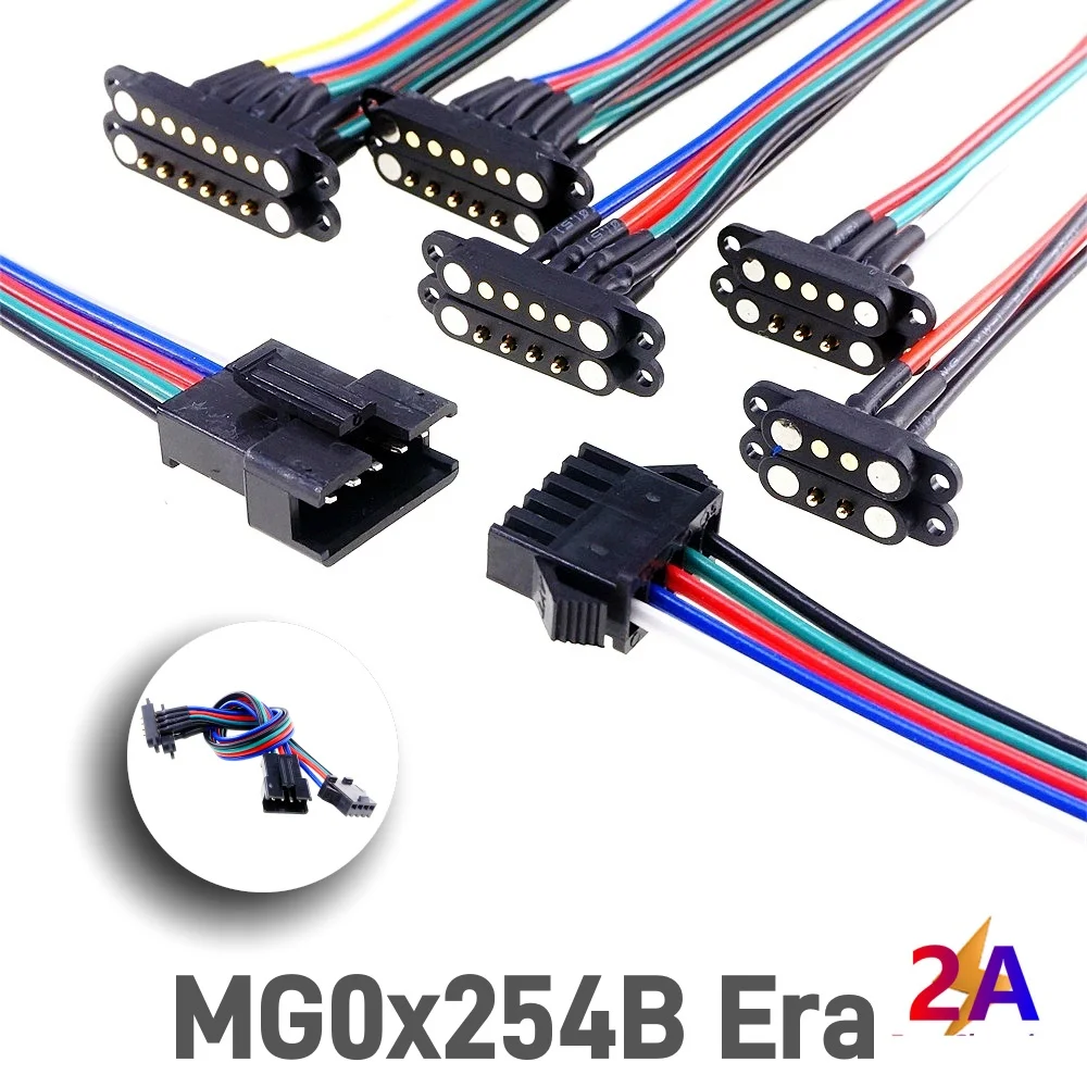 LED Streifen Lampe Magnetische Pogo Pin JST SM Steckdose Verlängern Kabel Stecker 2/3/4/5/6 Pin Männlich Weiblich Adapter Fahrer Kompatibel – Detail 3