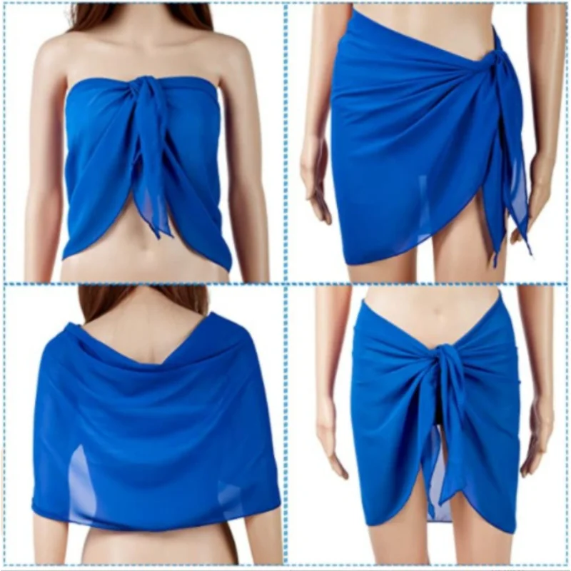 50x180cm Women’s Sheer Sarong Beach Cover Up Bikini Wrap Transparent Shawl Scarf Skirt Dual-Use Swimwear view 6