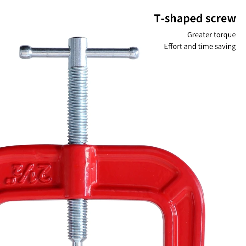 3-Way Edging Clamp Iron Face Frame Clamps Adjustable C Clamp with Sliding T-Handle for Cabinet Carcass and Edging Shelves