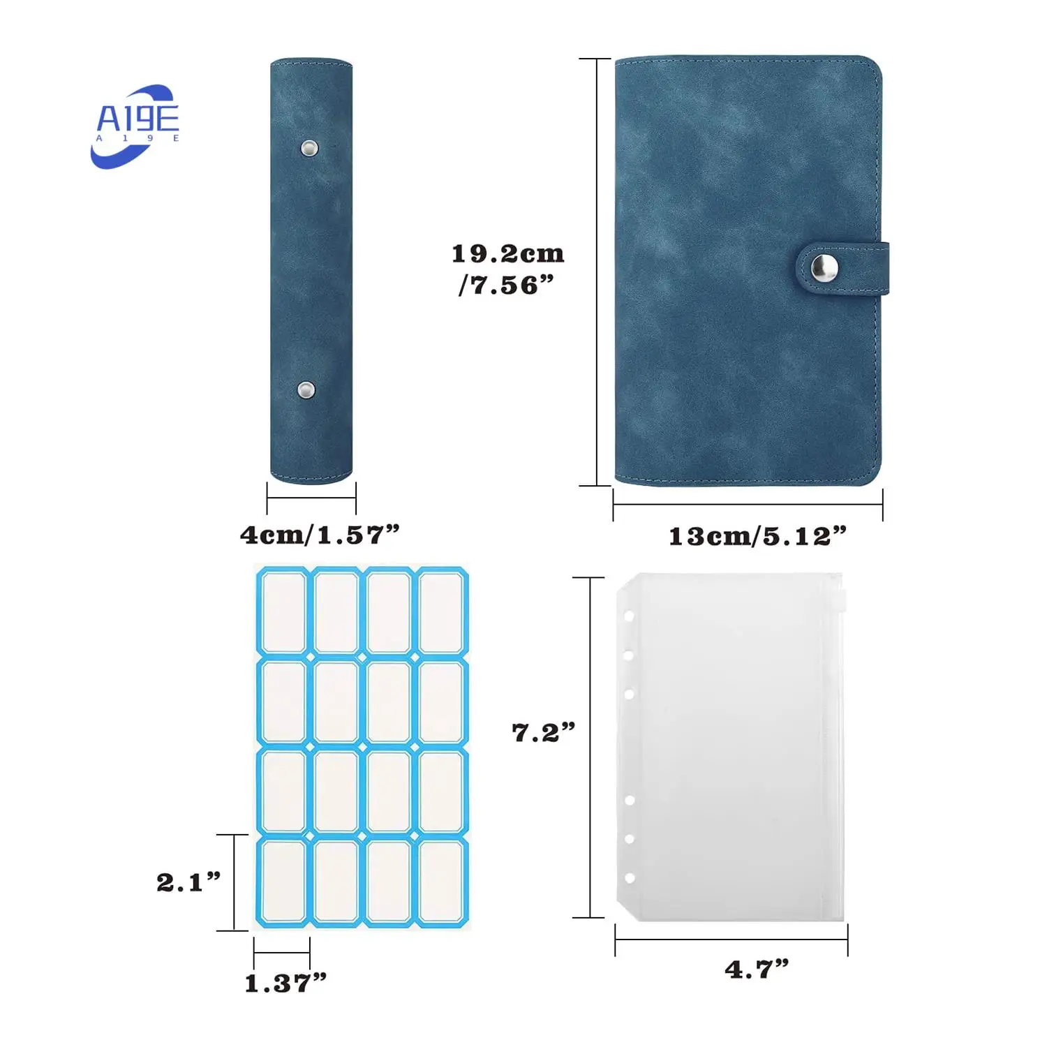 

A19E-A6 Budget Binder With Zipper Envelopes,Binder Cover Folder Budget Planner With Cash Envelopes Pockets & Label