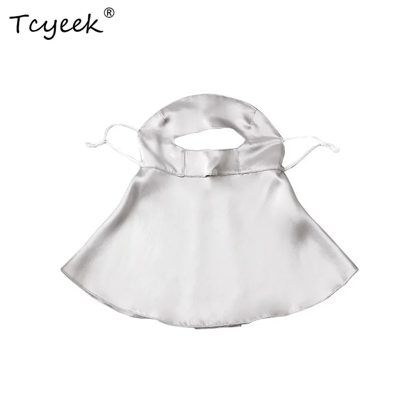 Tcyeek, 19MM 100% Máscaras de Seda Real, Proteção UV Protetora Solar Feminina, Máscara Facial Respirável à Prova de Poeira, 2024 Verão A47720QC