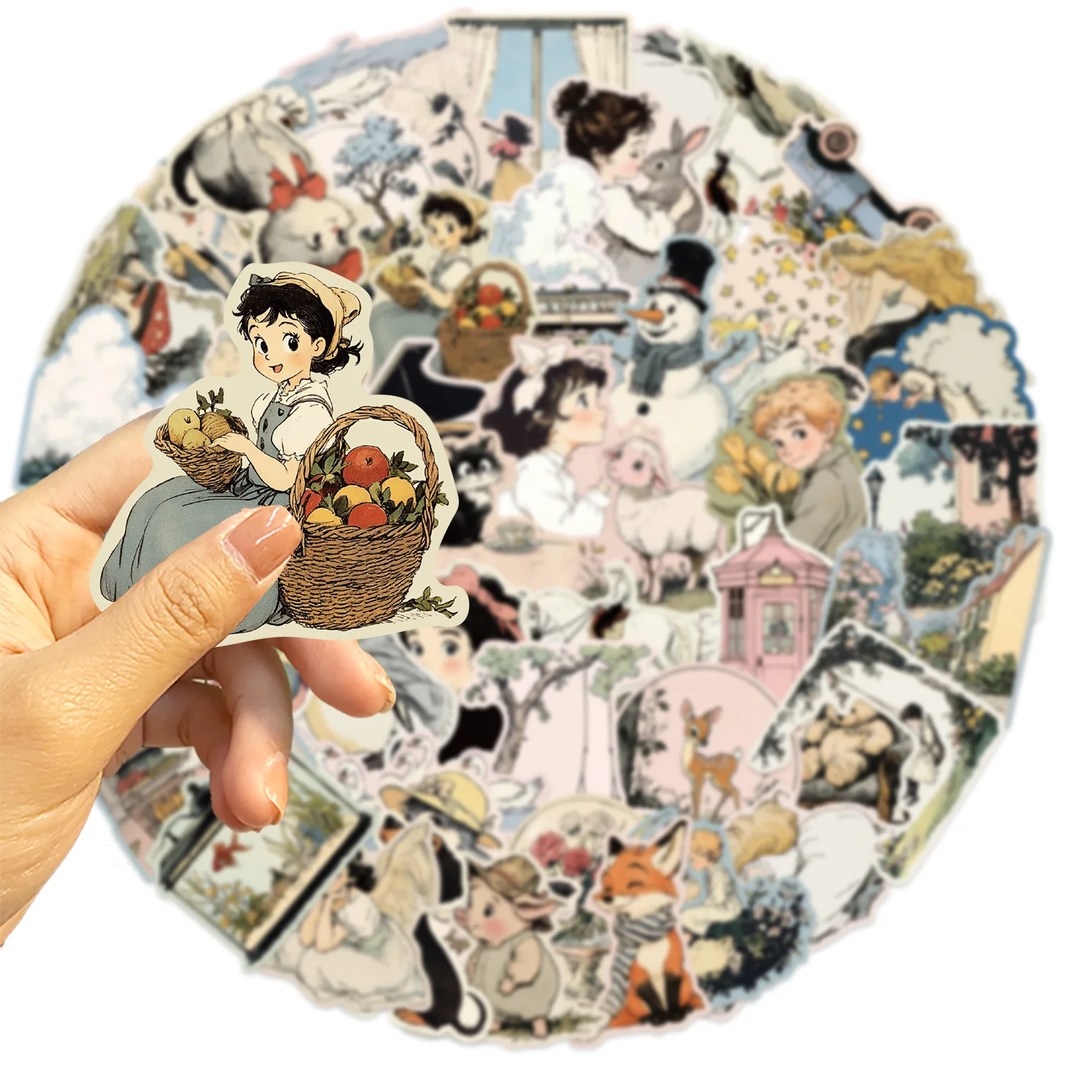 50PCS Comic World Sticker Graffiti Aesthetic Reading Laptop Luggage Scrapbooking Decals Waterproof Luggage Phone Decals ﻿