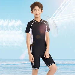 Costumi da bagno con cerniera anteriore per ragazzi costume intero per bambini costumi da bagno per bambini costumi da bagno per adolescenti ad asciugatura rapida di grandi dimensioni