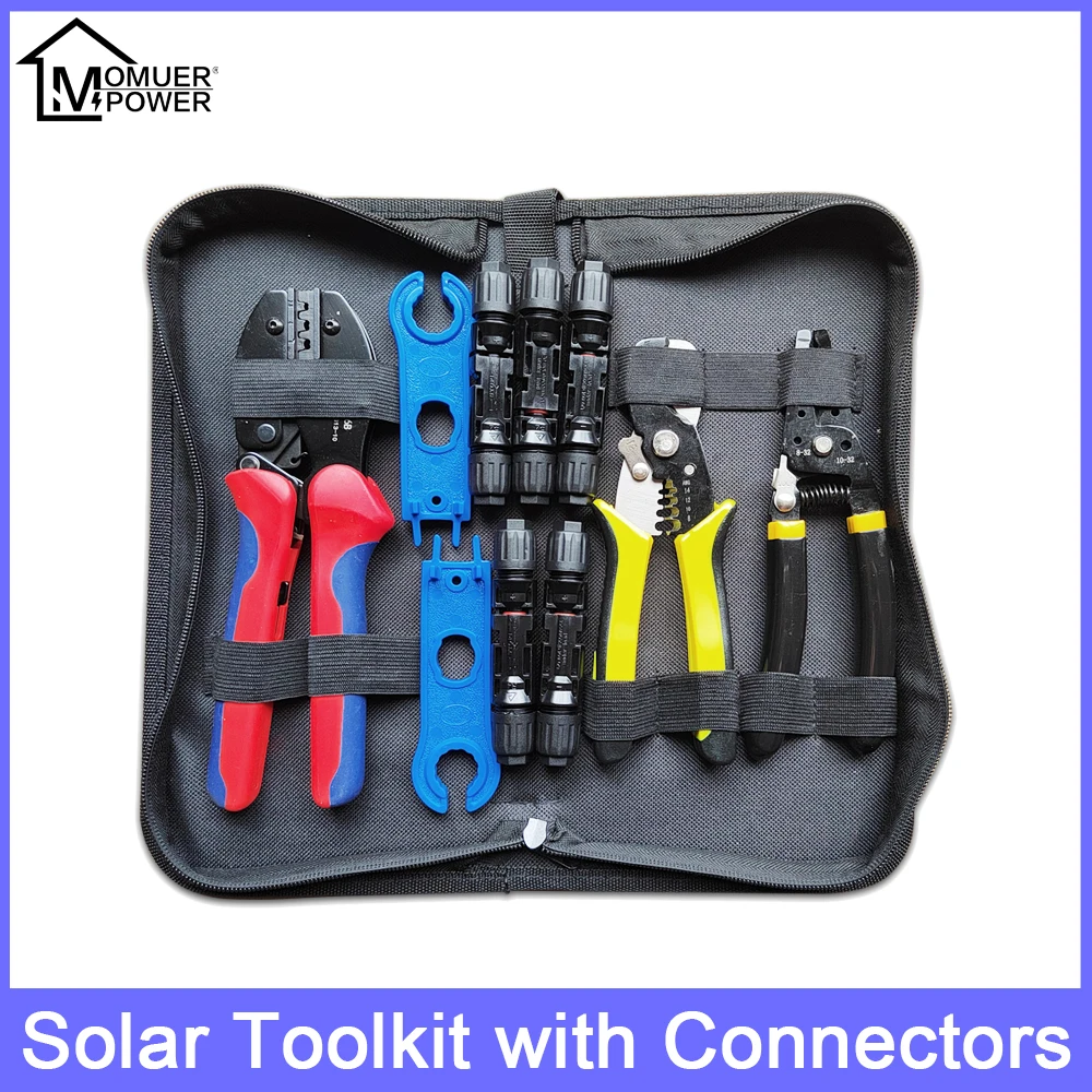 Solar Toolkit with Connectors Crimping Pliers Spanner Electric Wiring Tools for Photovoltaic Panel Cable Connection