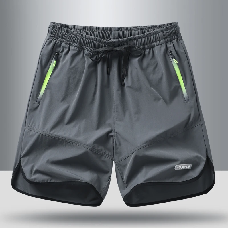 

Summer new five inch ice silk shorts men's outdoor sports loose casual pants men's plus size fat