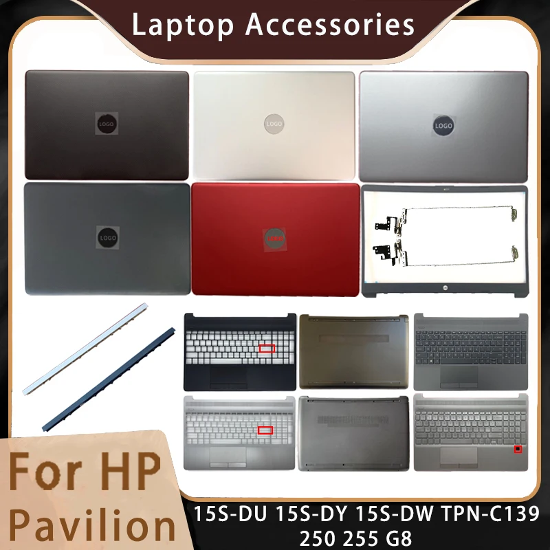 

New For HP Pavilion 15S-DU DY 15S-DW TPN-C139 250 255 G8;Replacement Laptop Accessories Lcd Back Cover/Bottom/Keyboard With LOGO