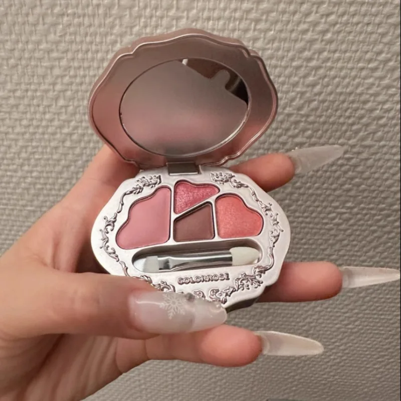Colorrose 4 colors eyeshadow palette aegyosal with highlighter, shimmer pearlescent finish, long lasting waterproof eye makeup
