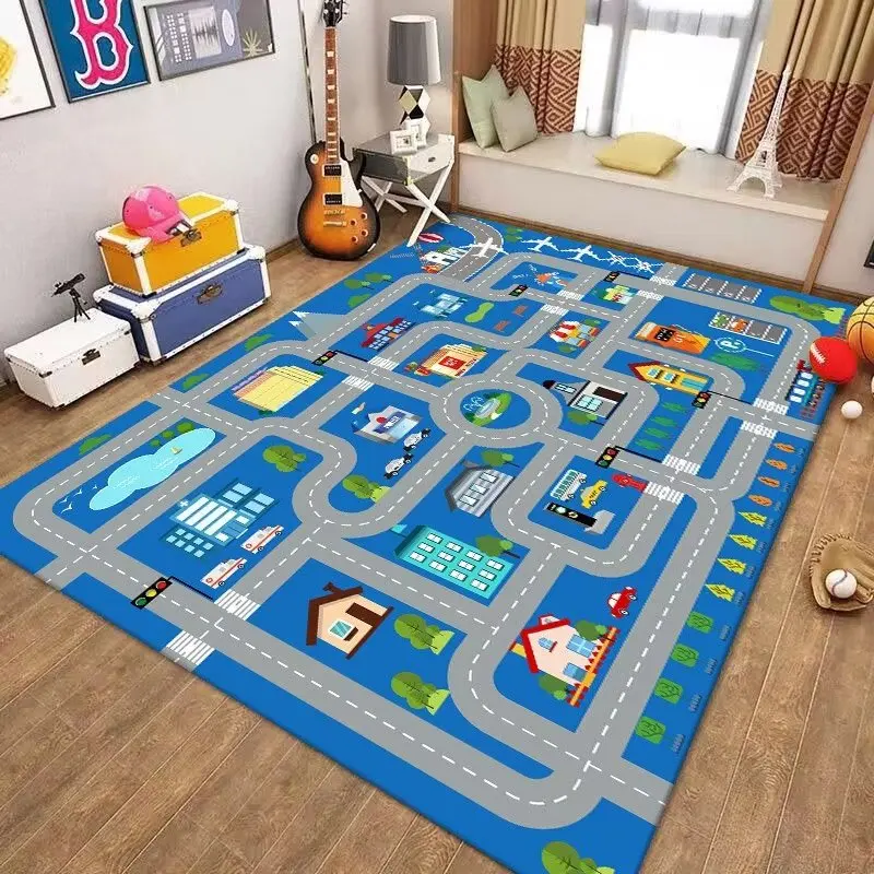 Early education Children bedroom carpet washable bedside area Rug Room decor Traffic routes Puzzle play mat for baby Soft fabric