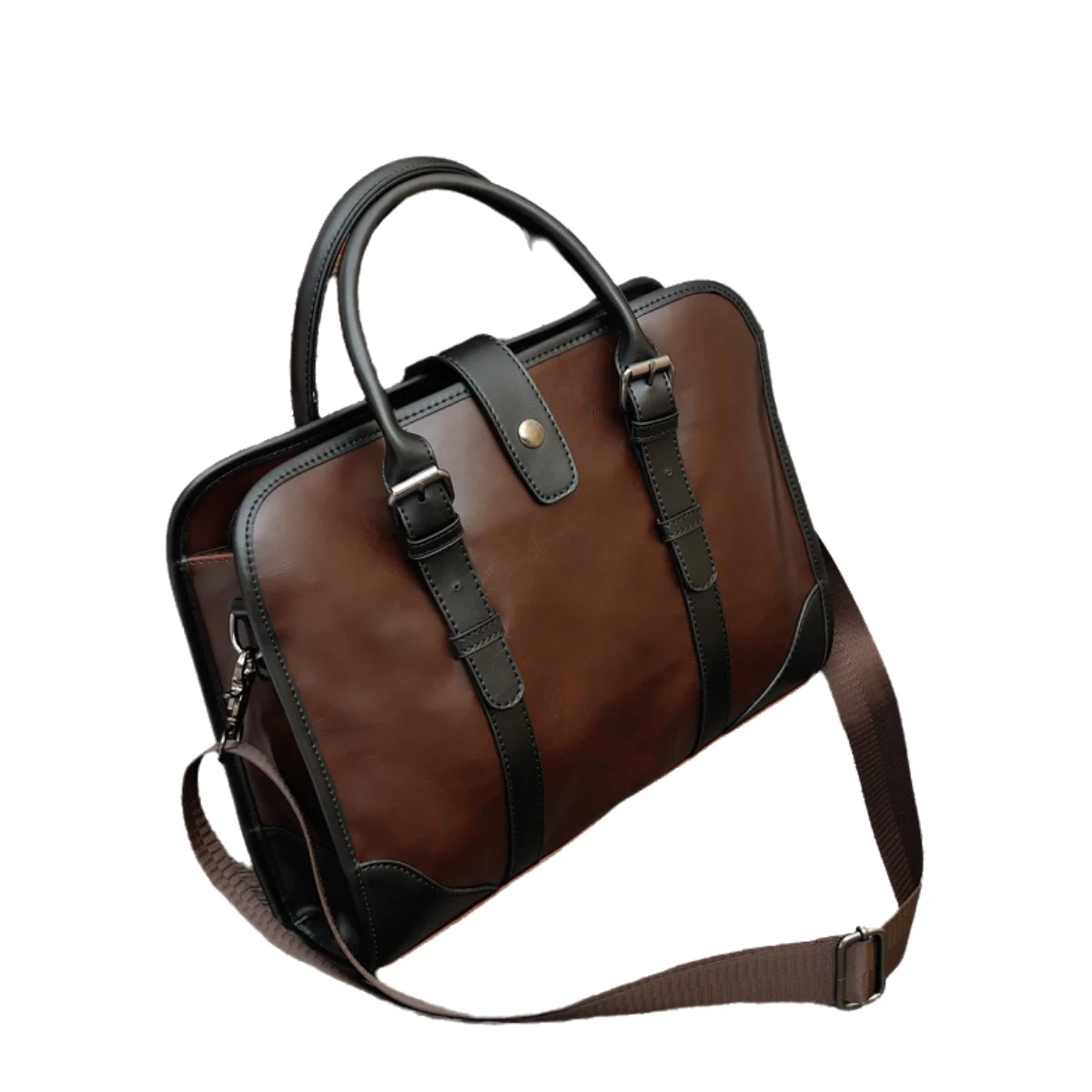 Men's Vintage Crazy Horse Leather Briefcase 14