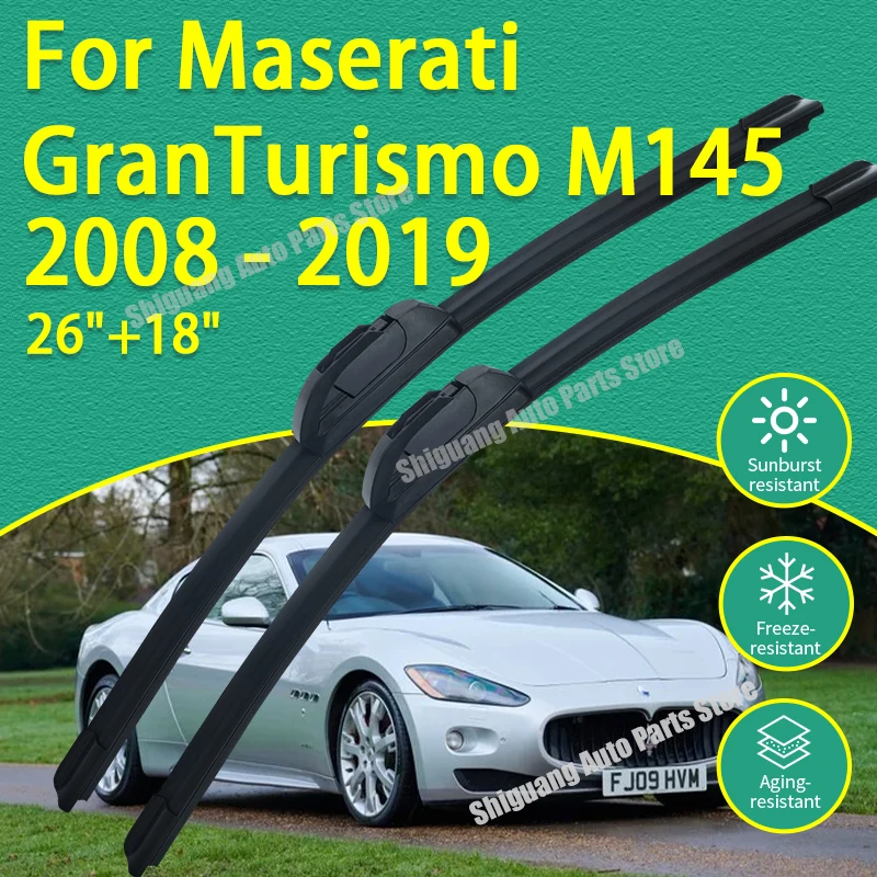 Frontscheibenwischer mit Silikonbeschichtung für Maserati GranTurismo Coupé MK1 M145 2008 - 2019, Auto-Windschutzscheibenwischer, Zubehör für die Windschutzscheibe