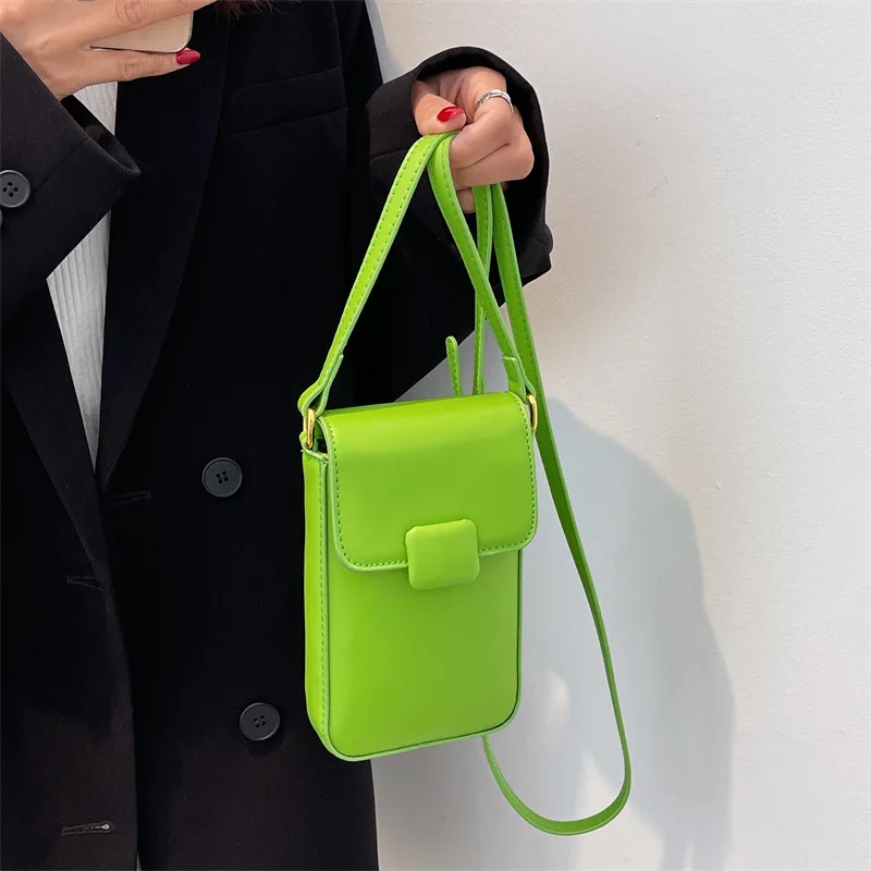 2022 New Popular Women Mobile Phone Bag Mini Square Buckle Small Bag Coin Purse Shoulder Messenger Fashion Bag for Women