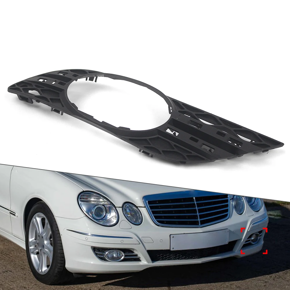 1Pc Front Fog Light Bezels Grille Cover Spot Light Assemblies ABS Black Left For Mercedes-Benz E320 E350 E550 E63 2007-2009