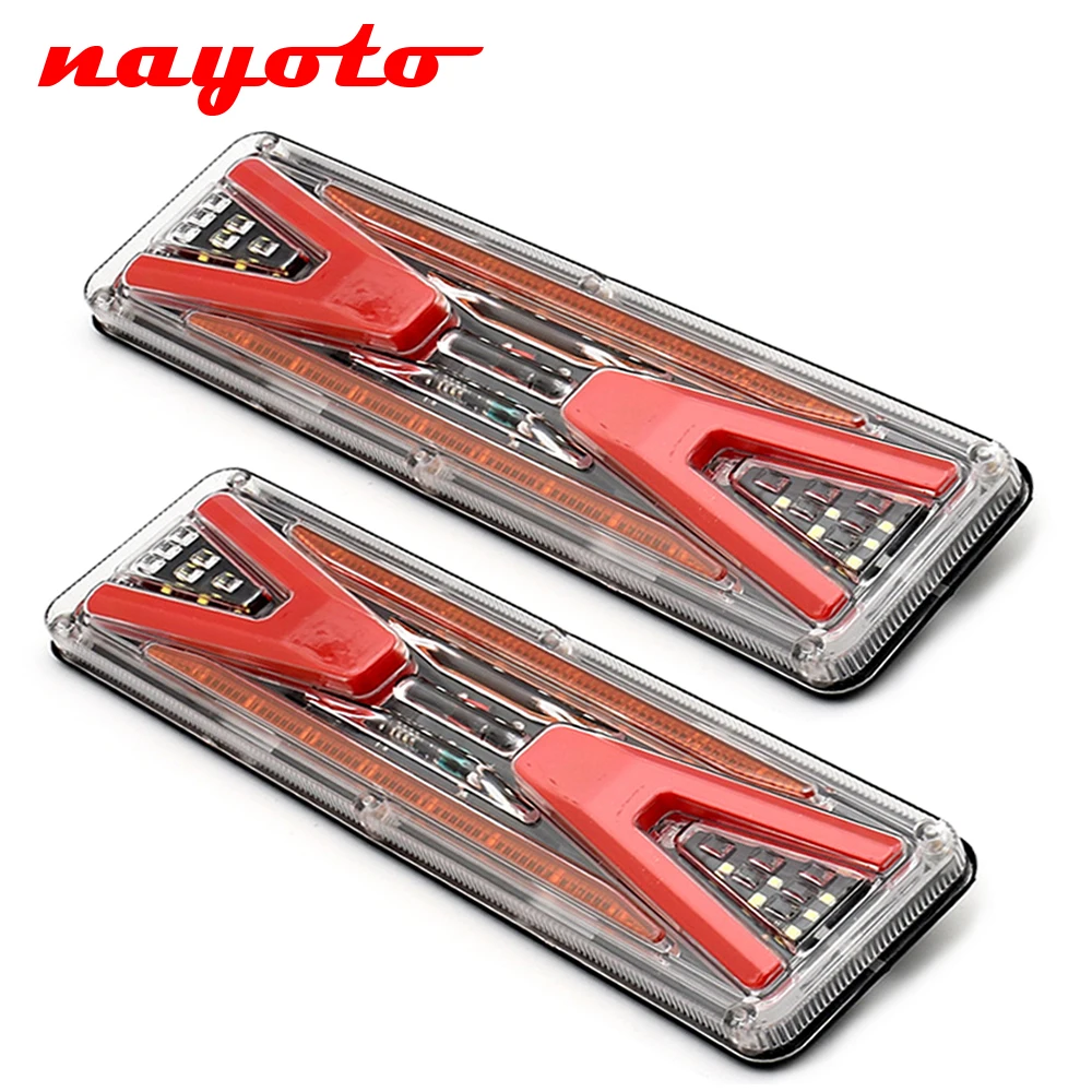 

Pair 12V LED Universal Dynamic Car Truck Tail Light Turn Signal Rear Brake Light Reverse Signal Lamp Tractor Trailer Lorry Bus