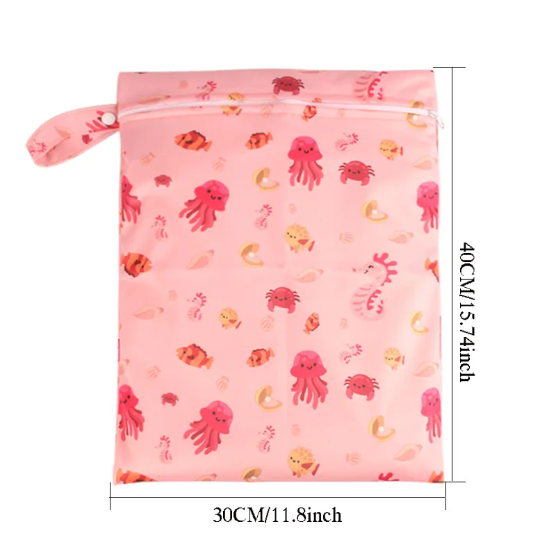 2 قطعة حقيبة مبللة لمنتجات الأطفال تخزين حفاضات القماش، مقاومة للماء ومتينة، تخزين الحفاضات ذات سعة كبيرة، حقيبة فصل جافة ورطبة #2