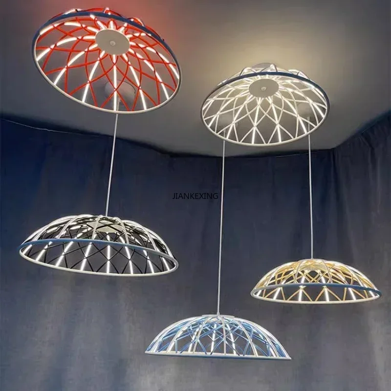 

Woven Rope LED Fireworks Light Italian Flos Replication Suspension Lamps Circular Living Room Restaurant Chandelier