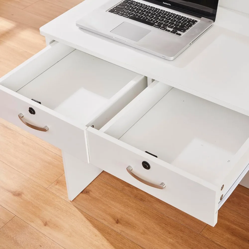 مكتب استقبال مع درجين قابلين للقفل، طاولة عداد بيضاء، مكتب استقبال صغير أمامي لصالون الردهة والمكتب والمنزل #4