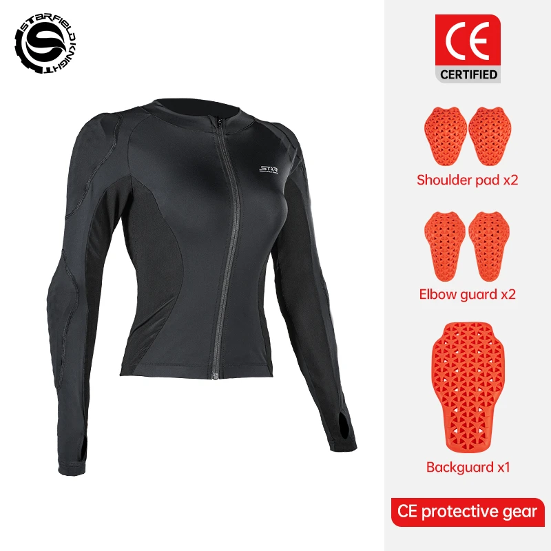 

Star Field Knight Women's Motorcycle Jacket Slim Fit Summer Mesh Breathable Soft Armor Riding Clothing With CE Protective Gears