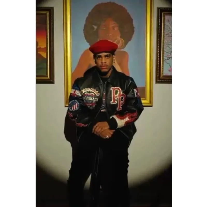 

new American Vintage Embroidered Leather Jacket Men Woman Hip Hop Motorcycle Jacket Rivet Patch Eagle Pattern Flame Embroidery Y