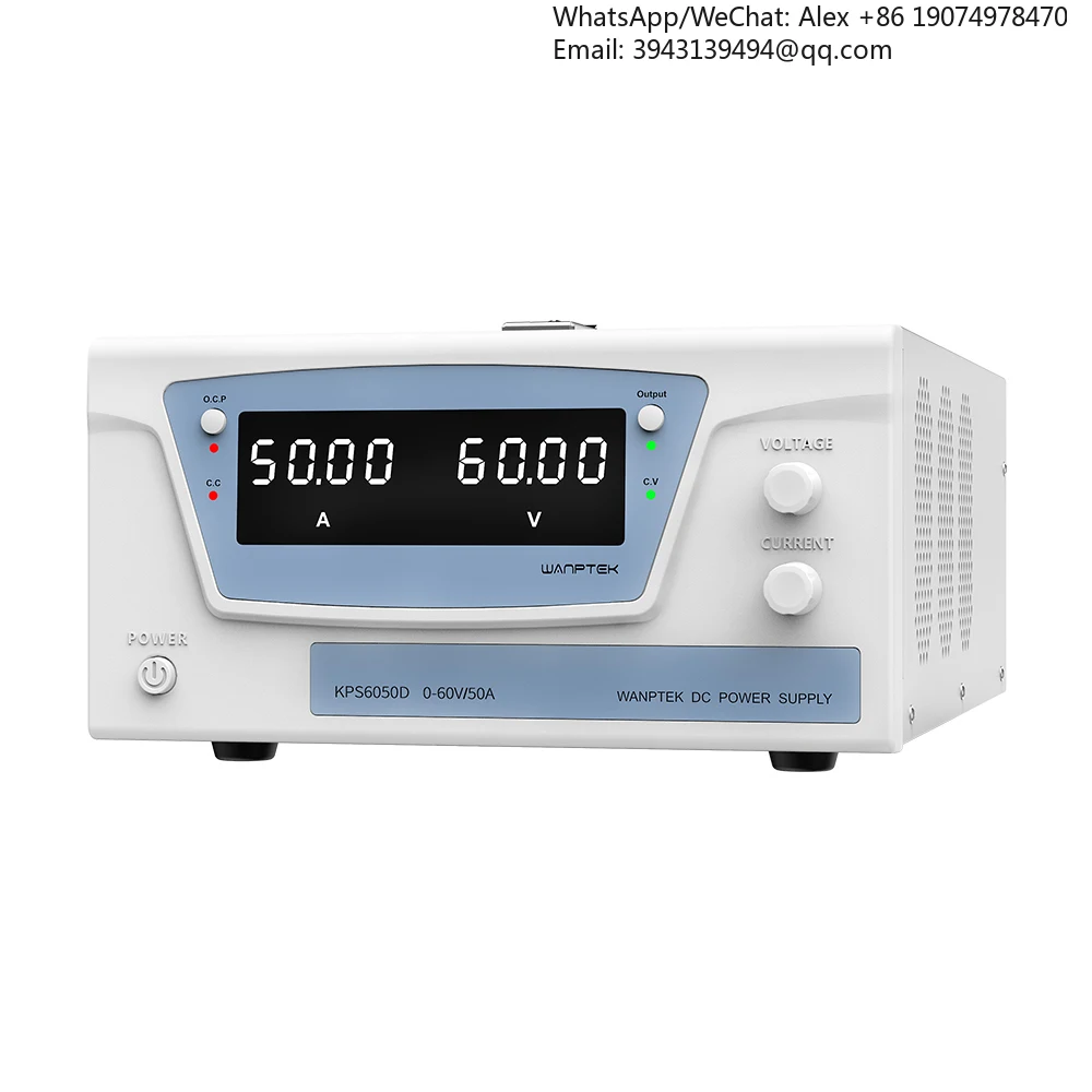 

Регулируемый лабораторный источник питания постоянного тока WANPTEK 60В 50А, для ремонта, лабораторий, разработки, школ, тестирования, гальваники, зарядки, KPS6050D