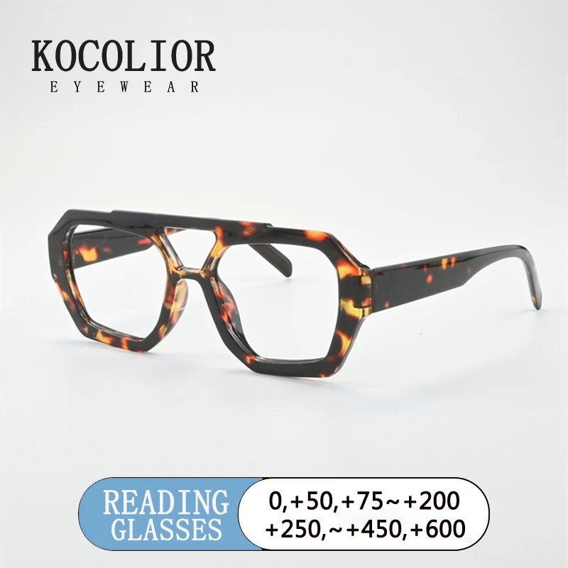 

Ретро двойные мосты женские многоугольные очки для чтения мужские модные анти-синий свет фотохромные оттенки UV400 очки Gafas De Sol