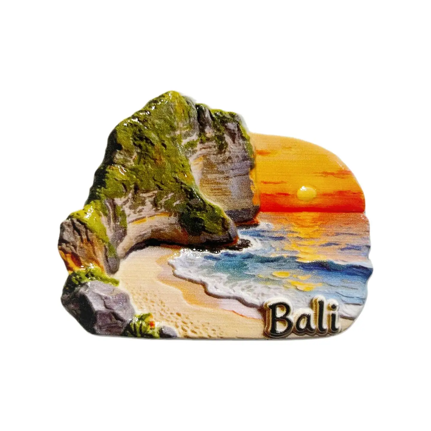 Indonesia Bali Elf Cliff Diamond Beach Sunset Seascape Travel Souvenir Decorative Magnetic Refrigerator Magnet Gift