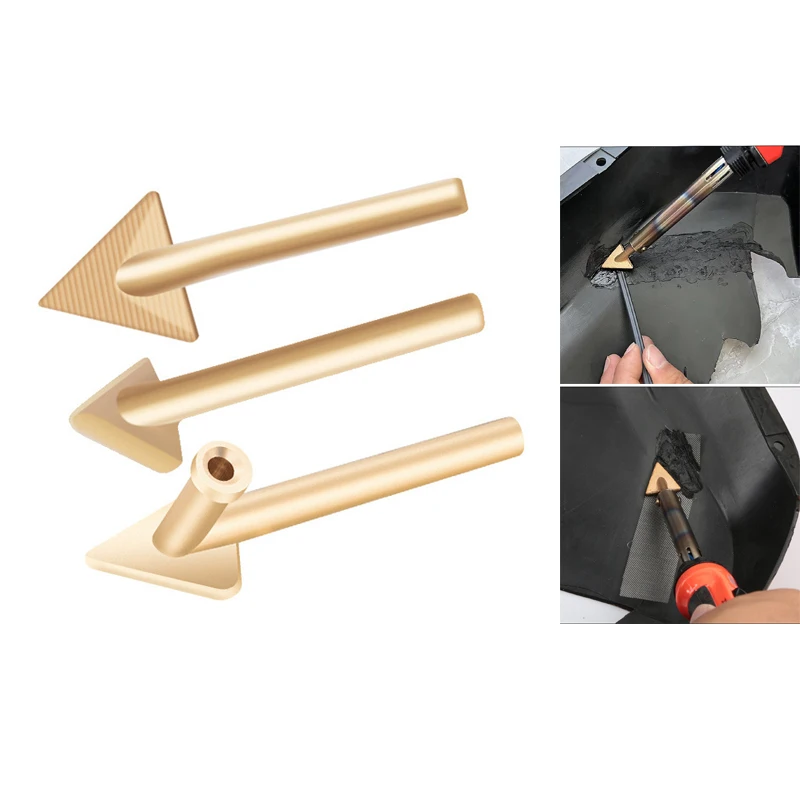 3pcs Iron Plastic Welder Soldering Iron Tips Copper Repair Triangular Smoothing Head Welding Tips Replacement Tips For 80 Watt