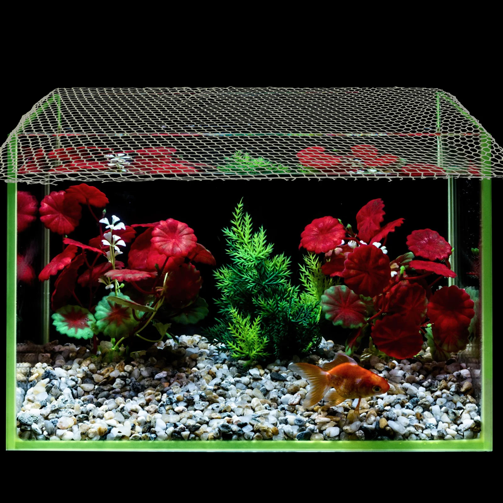 

Cover Anti-Jumping Anti-Escape Easy Clean Breathable Aquarium Fish Protective Net Anti-Jumping Net Fish Tank Supplies Terrarium