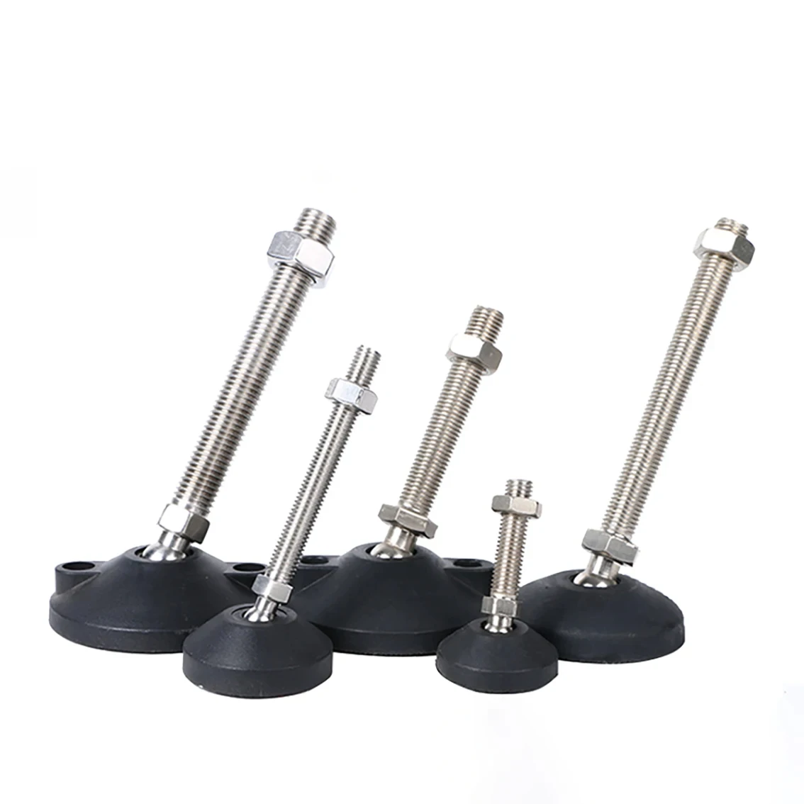 1PCS Adjustable Lathe Support Leg Dia 80mm Threaded Adjustable Hhorizontal Foot Rotating Nylon Base Hinged Support Leg M12-M18