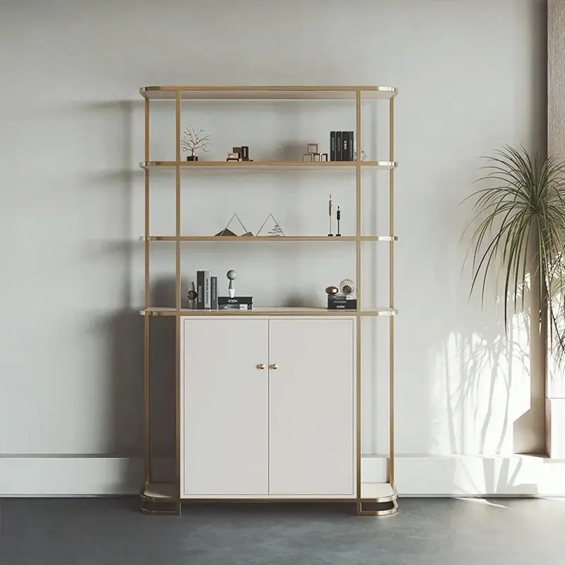 Minimalist shelf Floor partition Display rack Entrance wine Storage Modern bookshelf display Bogu customization