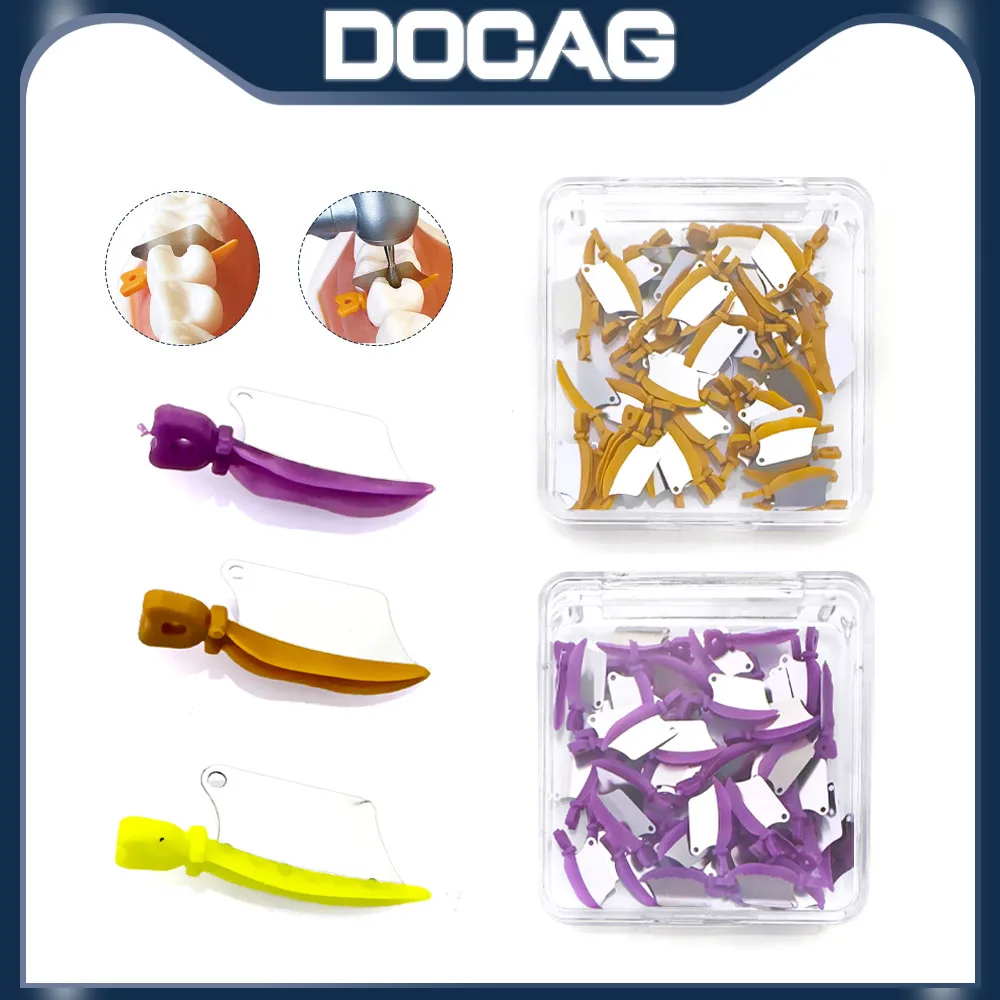 

50Pcs/Box Dental Wedge Knife Dental Wedge Prime Teeth Interproximal Wedge Guard With Metal Dental Steel Matrix S M L Sizes