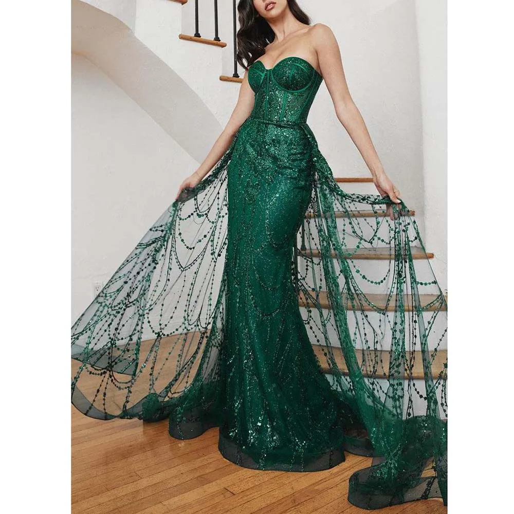 Exquisite Blue Purple Green Blue Rose Red Women Prom Dresses Sweetheart Floor Length Sleeveless Mermaid Evening Party Gowns