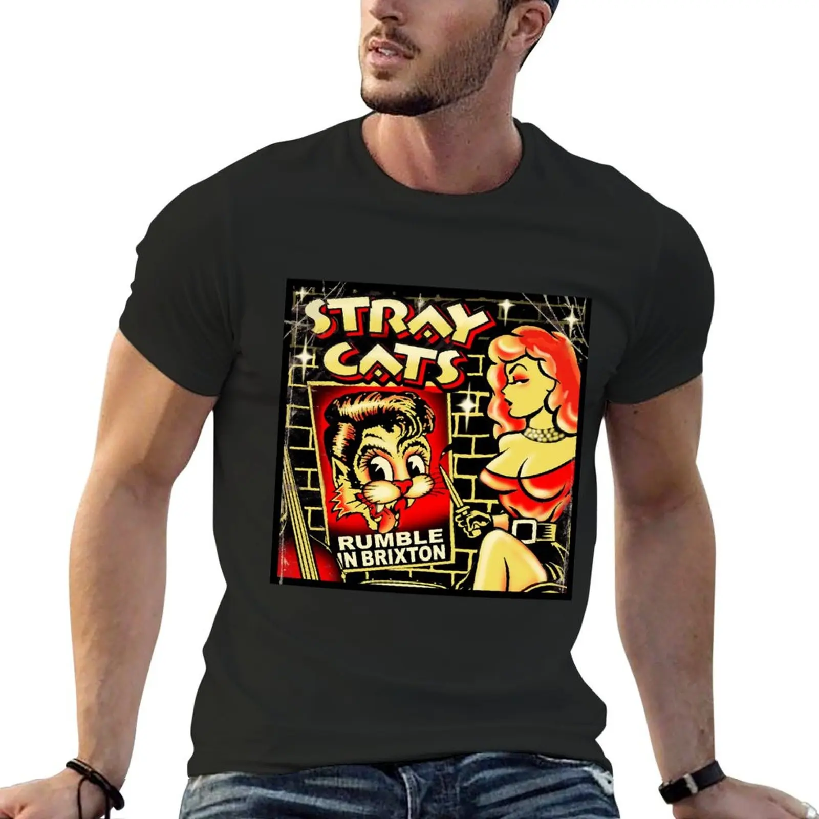 

Stray Cats, Brian Setzer T-Shirt cute clothes oversized t shirt boys whites vintage shirts graphic tee men