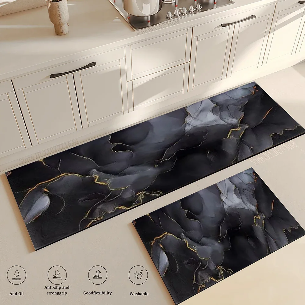 

Kitchen Floor Absorbent Rugs Non-slip Hallway Long Carpets Living Room Bedroom Rug Entrance Doormat Drawer