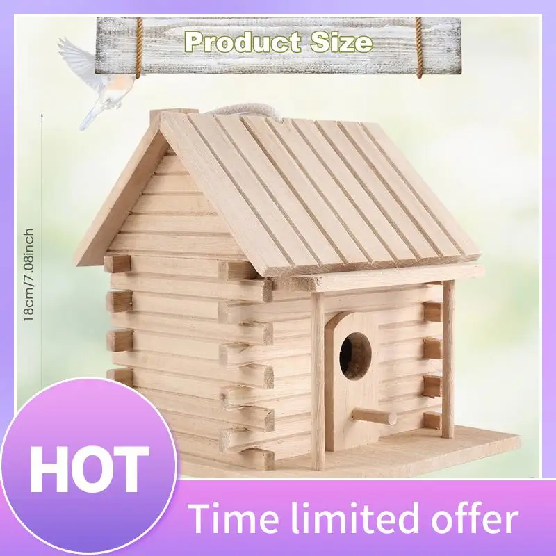 

B69C Bird House Wall-Mounted Wooden Nest Dox Nest House Bird House Bird Box Wooden Box Cage Decoration Garden Ornament