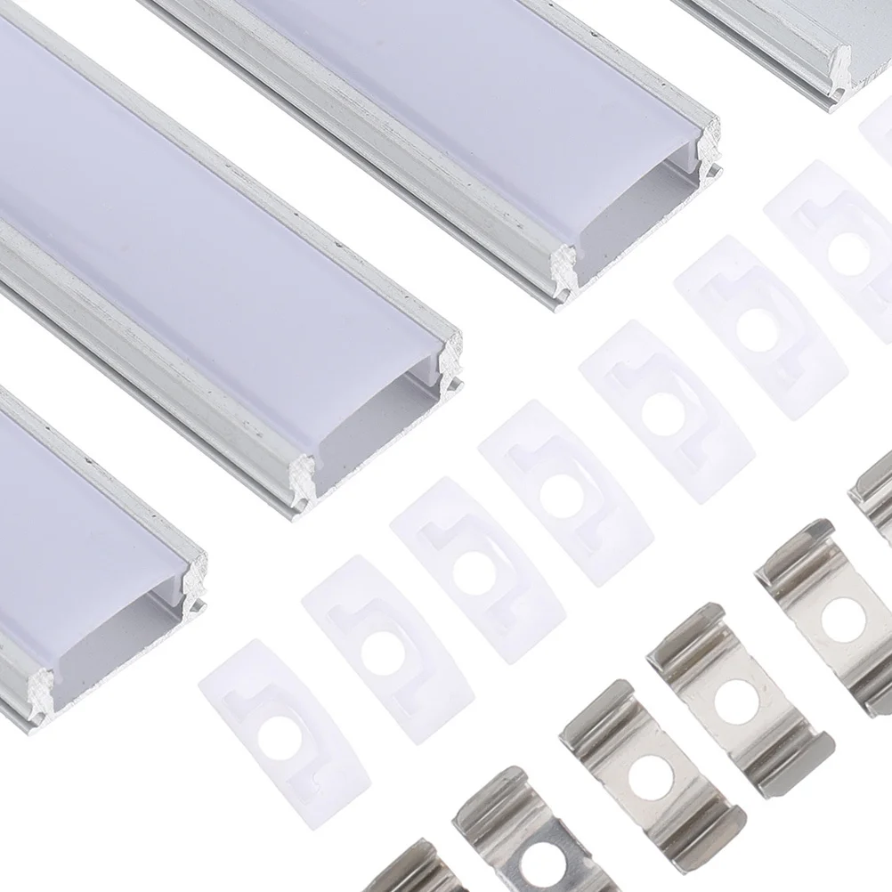 

8Sets LED Strip Diffuser Channel Aluminum Housing U Shape Track for LED Light Strip Cover Residential Commercial