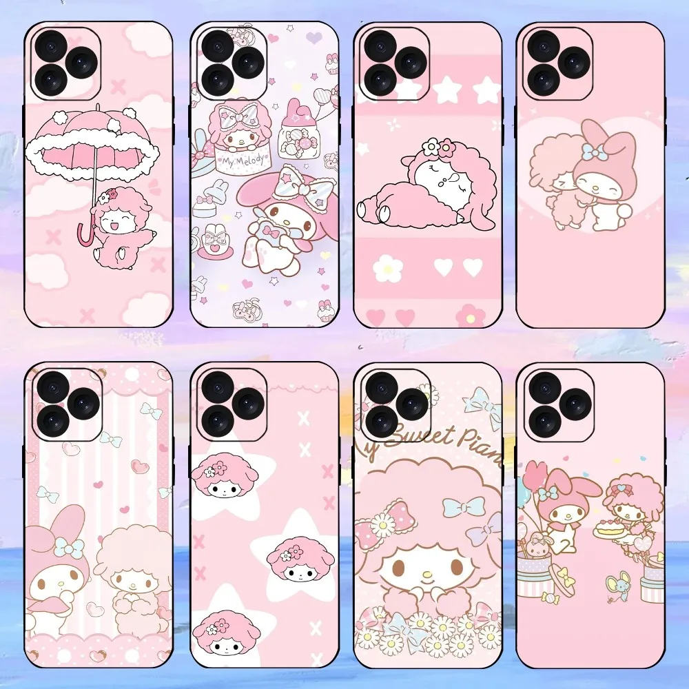 MINISO Sanrio my sweet piano Phone Case For iPhone 15 14 13 12 11 8 Mini Xr Xs X Xsmax Pro Max Plus Shell