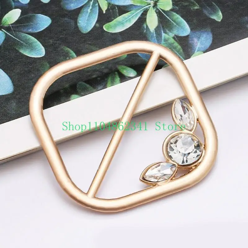 5asd Corner Hem Waist Knotted Brooch Clip for Women Metal Round Brooch Ring for T-Shirt Hem Corner Knotted Pin Lady Accessory