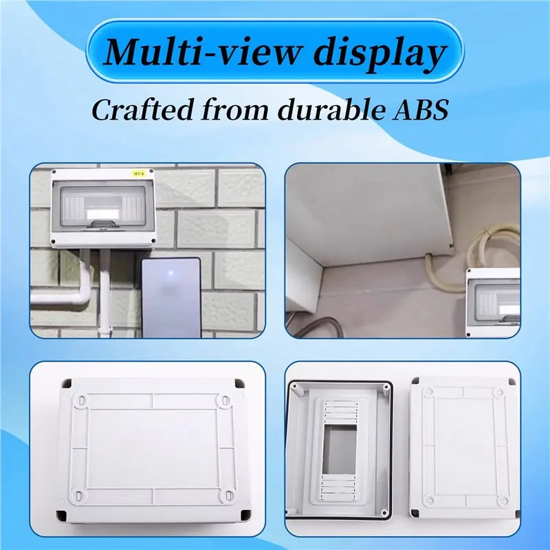 DT39 IP65 MCB Breaker Box, 8-Way Distribution Protection Box ABS, Electronic Din Rail Enclosure for Circuit Breaker 2Pcs 4