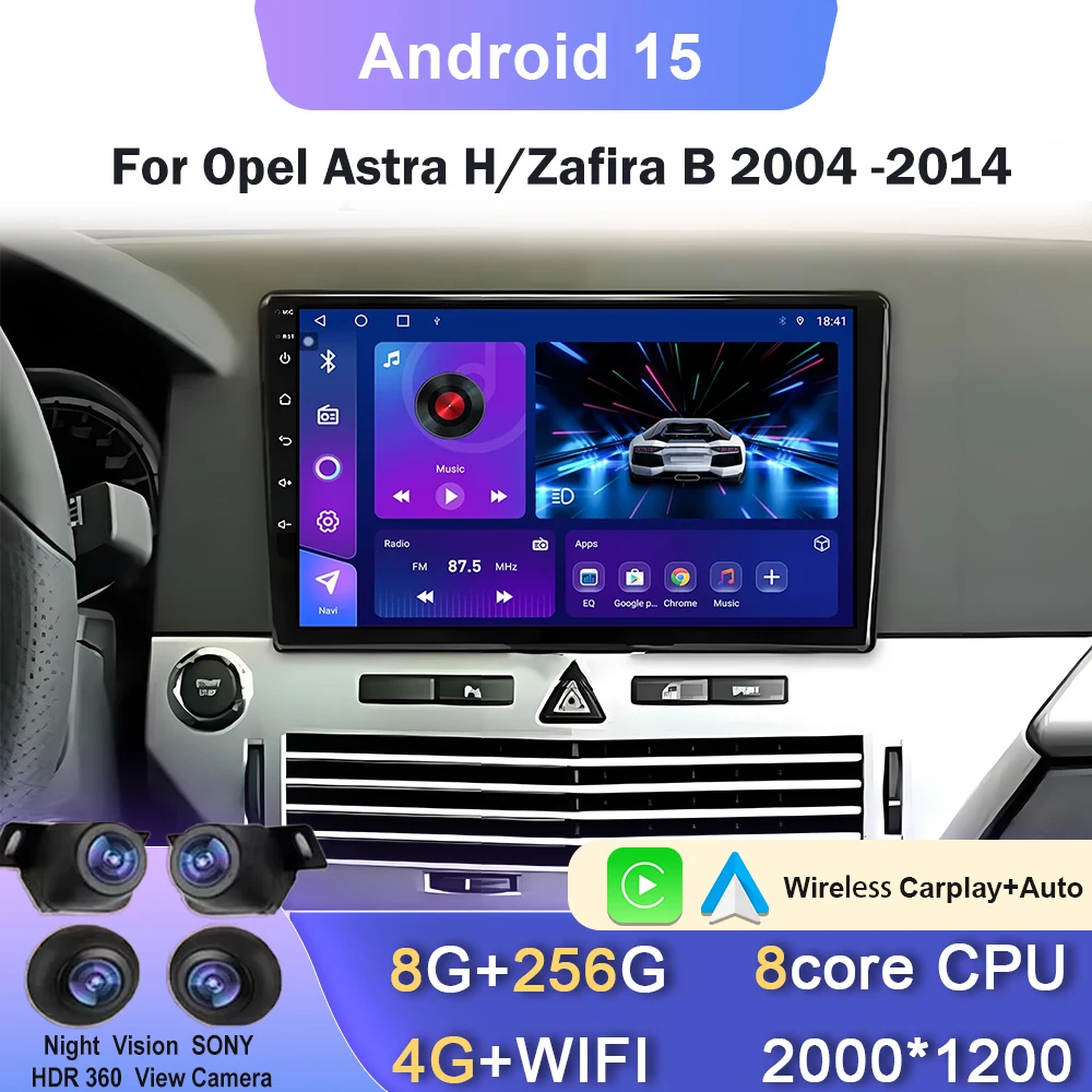 

Android Car Radio For Opel Astra H/Zafira B 2004 -2014 Wifi Car Multimedia Video Player GPS Navigation QLED Screen Carplay 2Din