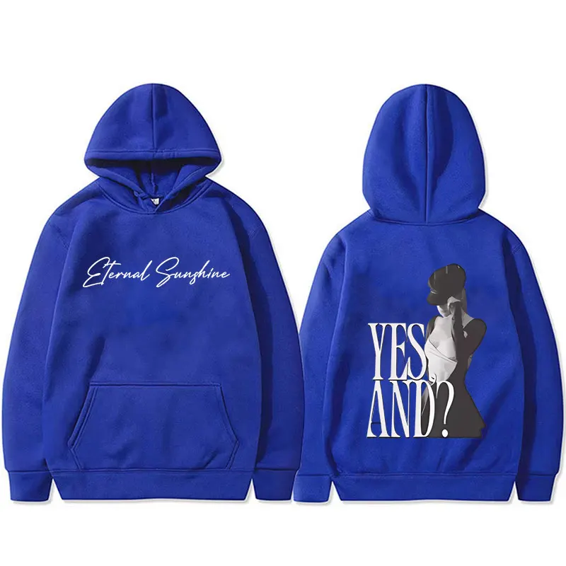 Ariana Grande Yes and Double Sided Graphic Hoodie Unisex Casual Fashion Oversized Sweatshirt Men Women's Hip Hop Rock Hoodies