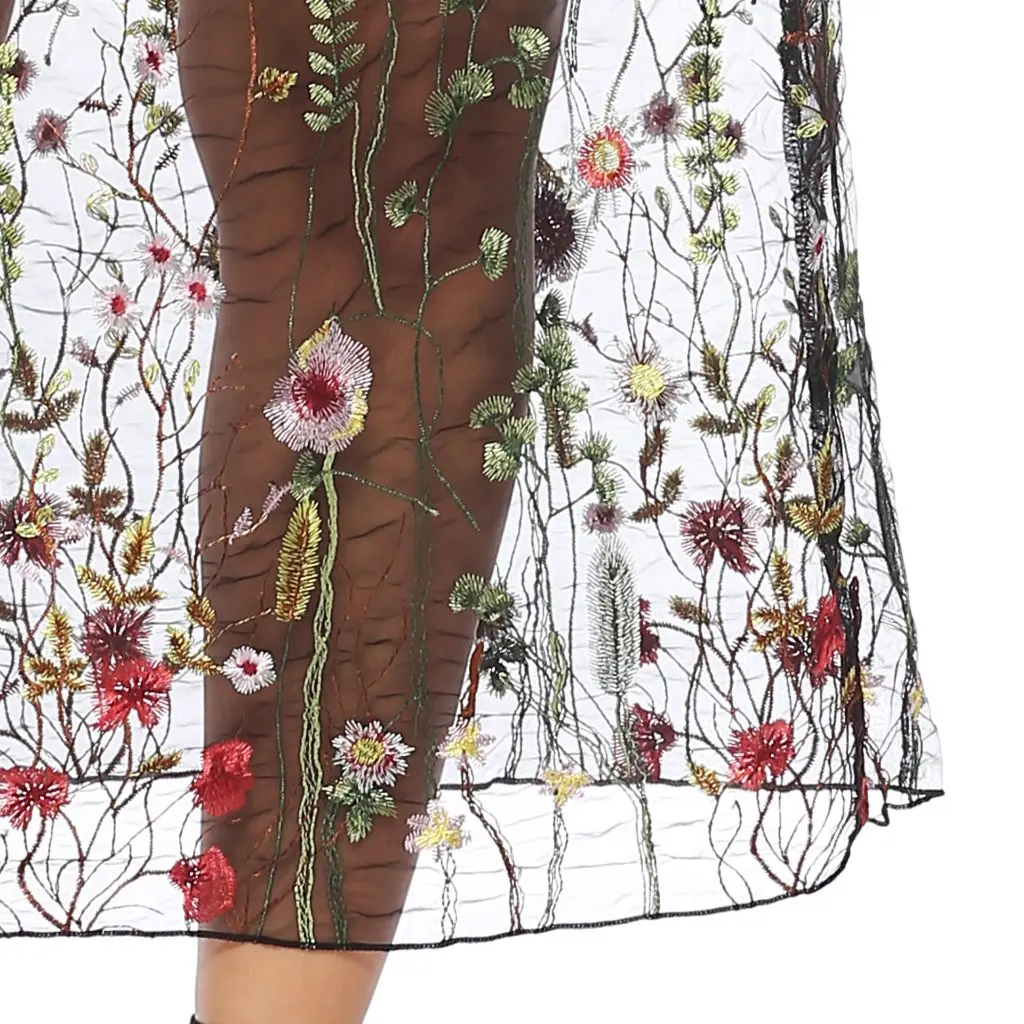 

Large Size Lace Skirt for plus Size Women Sexy Perspective Flower Embroidery European And American Style A1952