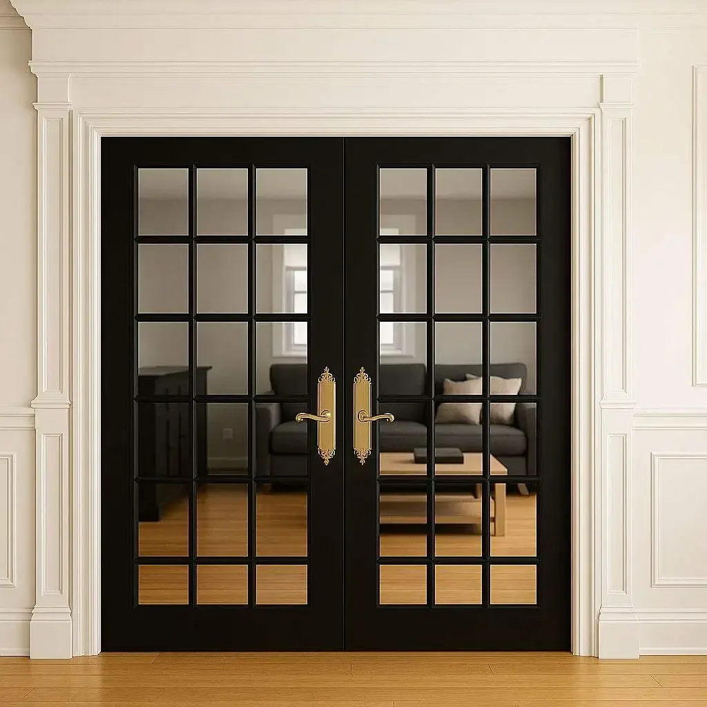 *&F for Multiple Scenarios French Style Hinged Door Noise Reduction Double Layer Tempered Glass Doors Manual Double Doors